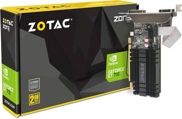 ZOTAC GeForce GT 710 2GB DDR3 PCI-E2.0 DL-DVI VGA HDMI Passive Cooled Single Slot Low Profile Graphics Card (ZT-71302-20L) - For Sale - Price