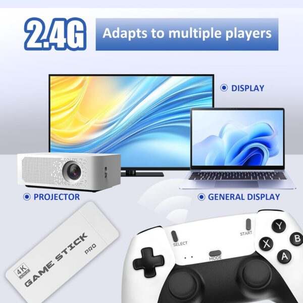 2025 Retro Video Game Console, 30000+ Classic Video Games with 4K HDMI, Built-in 19 Emulators with Upgrade Dual 2.4G Wireless Controllers, Plug & Play TV Video Gaming Stick - For Sale - Price - Image 3