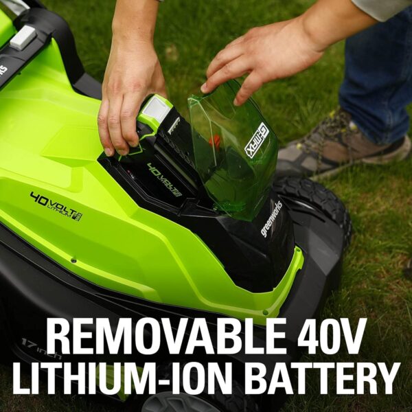 Greenworks 40V 17 inch Cordless Lawn Mower,Tool Only, MO40B01 - For Sale - Price - Image 8