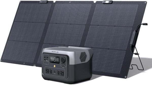 EF ECOFLOW RIVER 2 Max Solar Generator 512Wh Long-life LiFePO4 Portable Power Station& 160W Solar Panel for Home Backup Power, Camping & RVs 100% Charged in 60m with 3000+ Cycles & Up to 1000W Output For Sale - Price