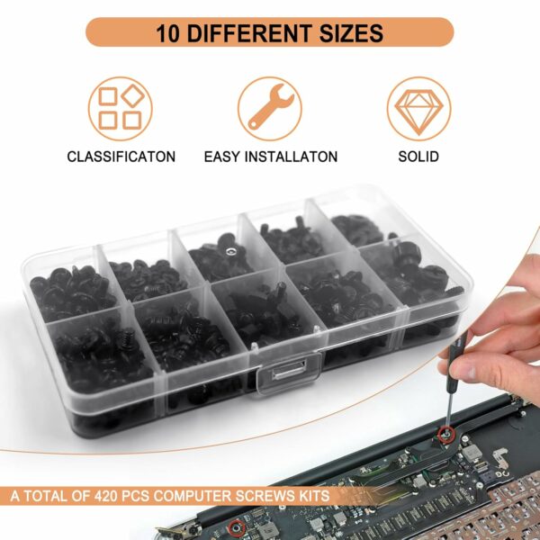 420PCS Computer Screw Kit, Motherboard Standoffs Assorted Screws for PC Case, HDD, SSD, Laptop, Fan, CD-ROM - for DIY PC Build Repair - For Sale - Price - Image 5