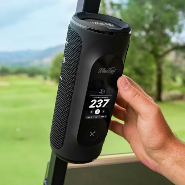 Blue Tees Golf Player+ GPS Speaker with Touch Screen Display, 10+ Hours Battery, 40,000+ Courses, Visual + Audible Distance, Hazard Distance - IPX7 Waterproof (Black) - For Sale - Price - Image 7