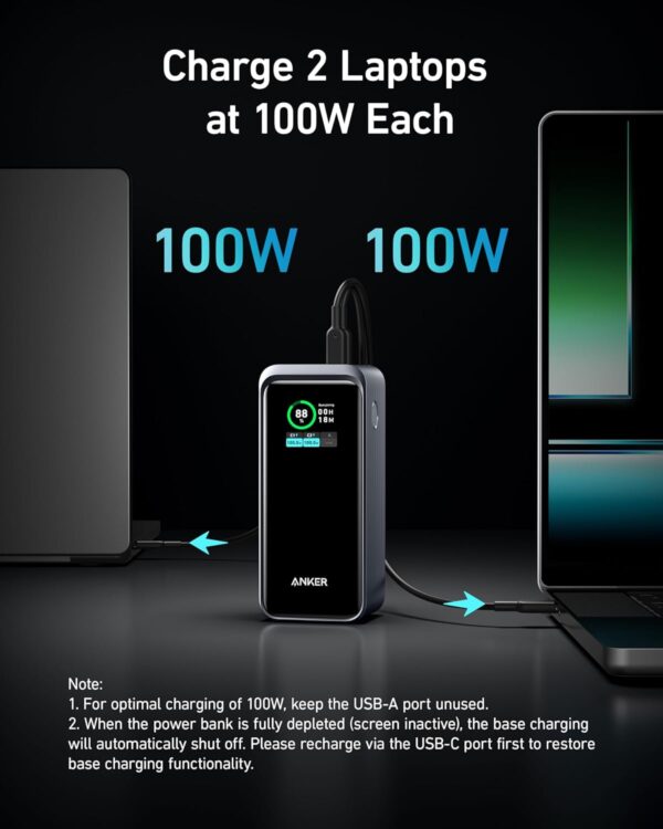 Anker Prime Power Bank 200W, 20,000mAh Portable Charger 3-Port with 100W Charging Base, Smart Digital Display, Compatible with iPhone 16/15/15 Plus/15 Pro/15 Pro Max/14 Series, MacBook, Samsung, Dell - For Sale - Price - Image 5