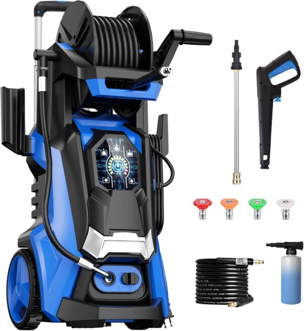 Electric Pressure Washer 4500 PSI 3.2 GPM Electric Power Washer with Smart Control and 3 Levels of Adjustment Effortlessly Clean Patio Blue, Price For Sale