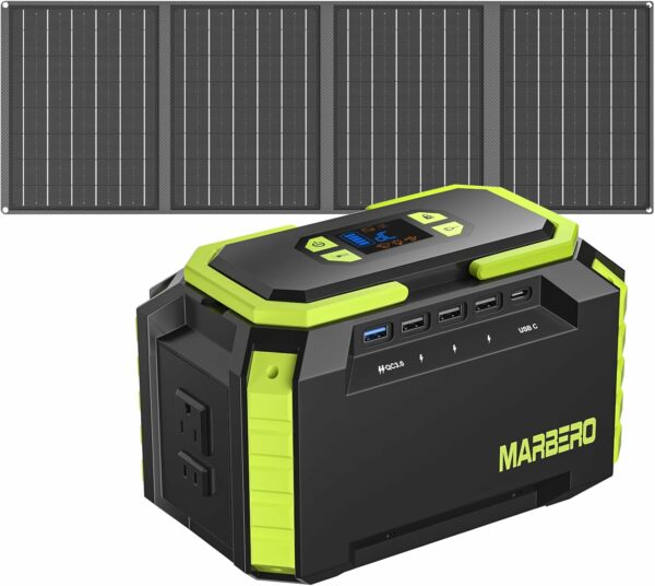 MARBERO Solar Generator 222Wh Portable Power Station with Solar Panel 40W Included Solar Power Bank with AC Outlet 300W Surge for Home Outages Camping Outdoor Adventure Emergency - For Sale - Price