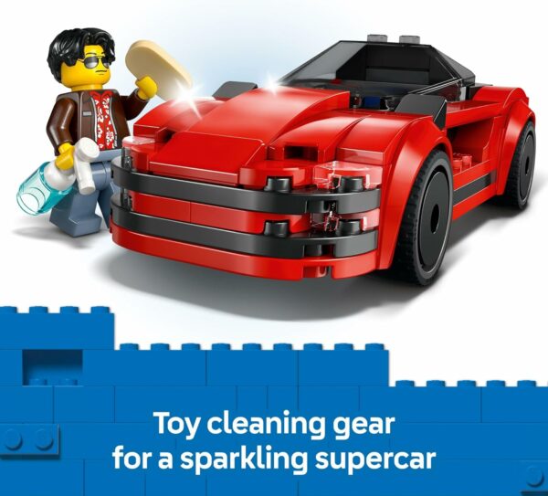 LEGO City Red Sports Car Toy - Building Toy for Kids, Boys and Girls, Ages 5+ - Educational Gift for Birthdays and Holidays - Includes Driver Minifigure and Other Accessories - 60448 - For Sale - Price - Image 4