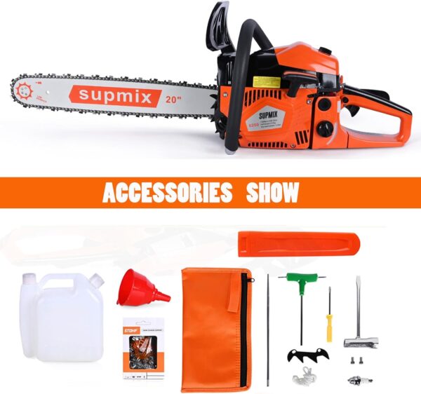 62cc Gas Chainsaw 20 Inch Gas Powered Chainsaws 2-Cycle Petrol Handheld Gasoline Chain Saw Power Saws for Cutting Wood Tree Trimming - For Sale - Price - Image 3