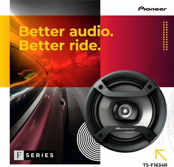 PIONEER TS-F1634R 2-Way Coaxial Car Audio Speakers Full Range 6.5" Round Speakers 200W Max Enhanced Bass Response Easy Installation Black Car Speakers - For Sale - Price - Image 2