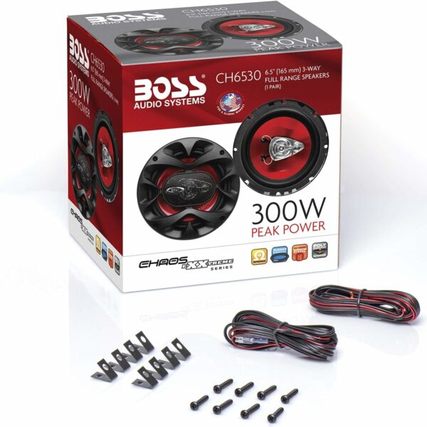 BOSS Audio Systems CH6530 Chaos Series 6.5 Inch Car Door Speakers - 300 Watts (Pair), 3 Way, Full Range, Tweeters, Coaxial, Sold in Pairs - For Sale - Price - Image 6