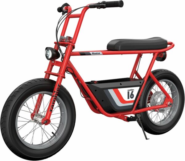 Razor Rambler 16 Electric Retro Minibike for Adults with 350W Hub-Driven Motor, 16 Inch Tires, & 36V Battery, Red - For Sale - Price