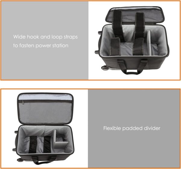 Portable Power Station Hard Rolling Case Bag with Telescopic Handle,Compatible with Jackery, Anker,ECOFLOW,BLUETTI and other brands Power Station with Dimensions within 19.7"x10.6"x12.6" - For Sale - Price - Image 7