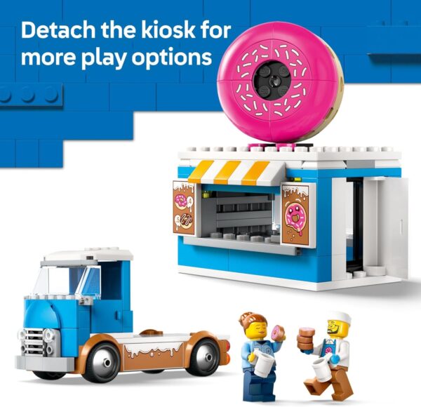 LEGO City Donut Truck Toy - Building Toy for Kids, Boys and Girls, Ages 5+ - Mobile Donut Stand with 2 Minifigures and Other Accessories - Fun Gift Idea for Birthdays and Holidays - 60452 - For Sale - Price - Image 4