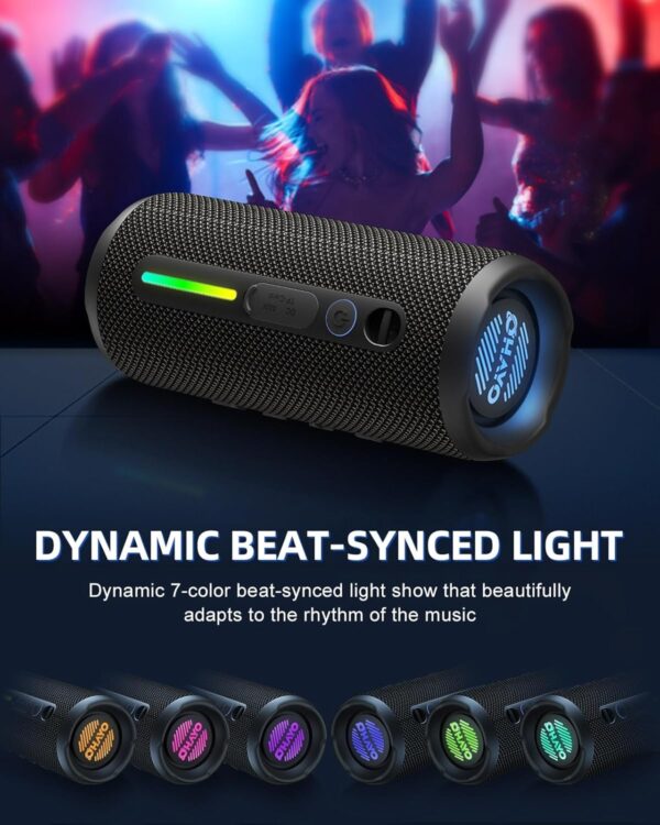 OHAYO Portable Bluetooth Speaker, Wireless Bass Speaker with 24W Loud Sound, IPX7 Waterproof, Bluetooth 5.3, RGB Lights, AUX&TF-Card, Stereo Pairing, Gift Ideas for Home/Outdoor/Party - For Sale - Price - Image 6