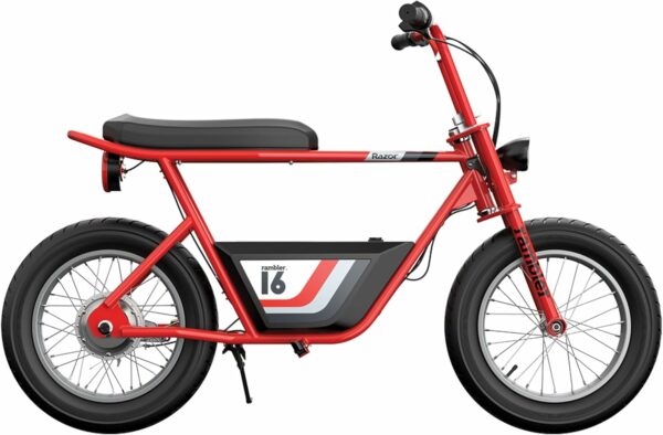 Razor Rambler 16 Electric Retro Minibike for Adults with 350W Hub-Driven Motor, 16 Inch Tires, & 36V Battery, Red - For Sale - Price - Image 9