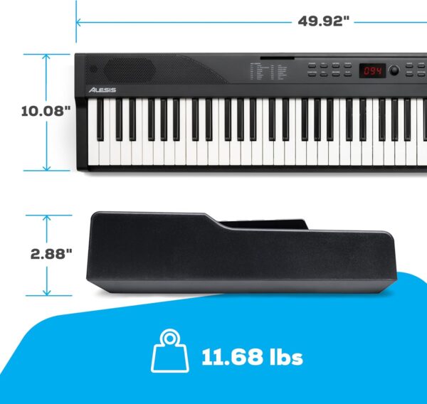 Alesis 88 Key Keyboard Piano with 480 Sounds, Speakers, USB MIDI, Carry-Bag, Stand, Headphones, Pedal and Piano Lessons for Beginners - For Sale - Price - Image 7