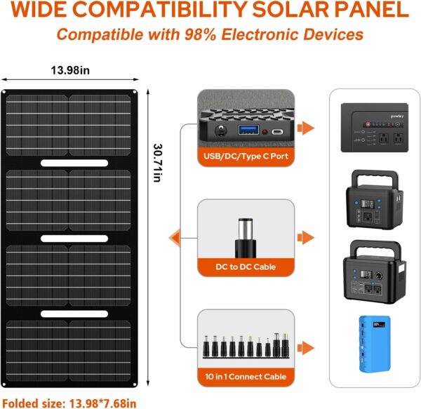 Powkey Solar Generator with Panel,200W Portable Power Station with Solar Panel 40W, 110V Pure Sine Wave DC/USB/AC Outlet Electric Generator Battery Backup for Outdoor Camping Emergency Home - For Sale - Price - Image 4