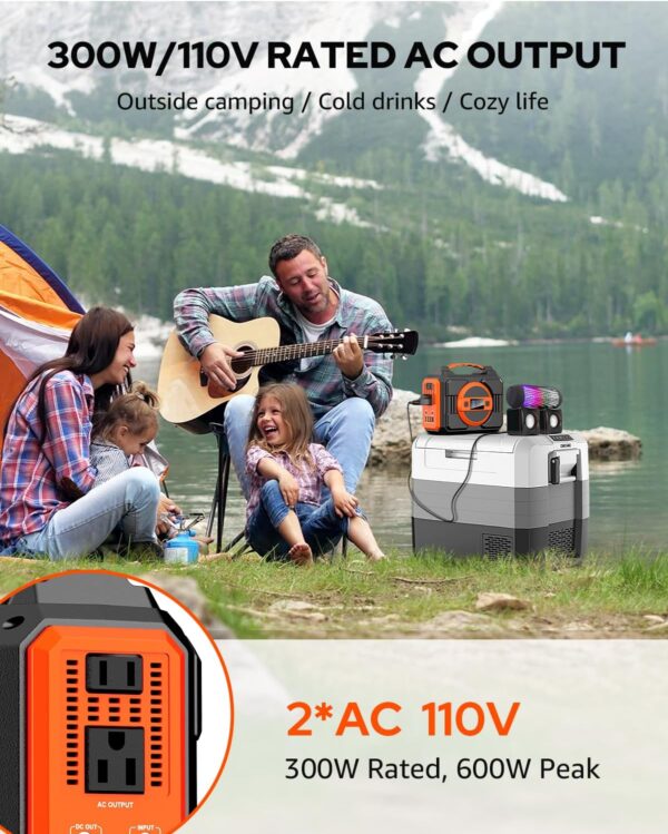 Portable Power Station Bank 300W Rated(600W Peak),220Wh Solar Powered Power Bank with 2 AC Outlet 110V Pure Sine Wave, 60000mAh Power Bank Lithium Battery Pack for Home Outdoor Camping Emergency - For Sale - Price