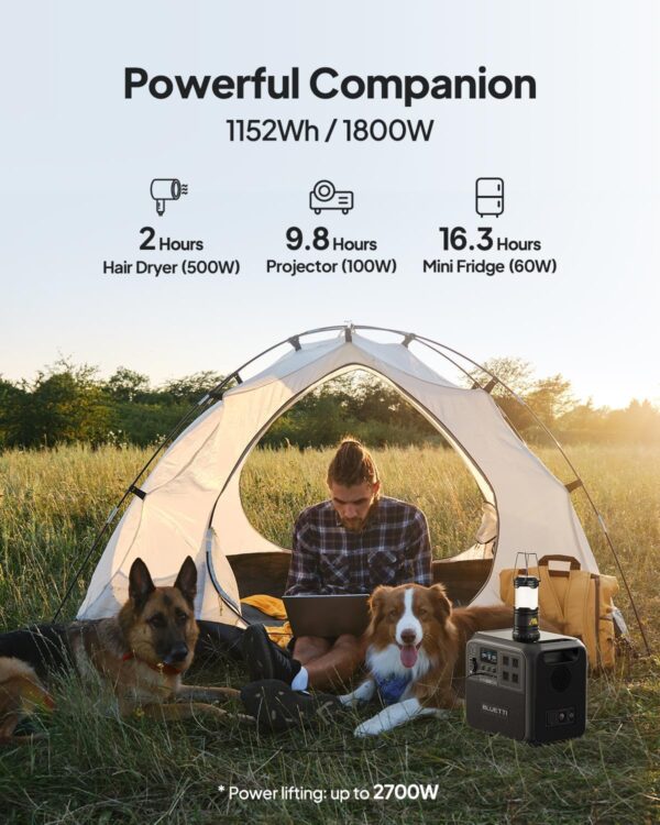 BLUETTI AC180 Solar Generator with 200W Solar Panel (Ships Separately), 1152Wh Portable Power Station w/ 4 1800W (2700W Surge) AC Outlets, LiFePO4 Emergency Power for Camping, Off-grid, Power Outage For Sale - Price - Image 2