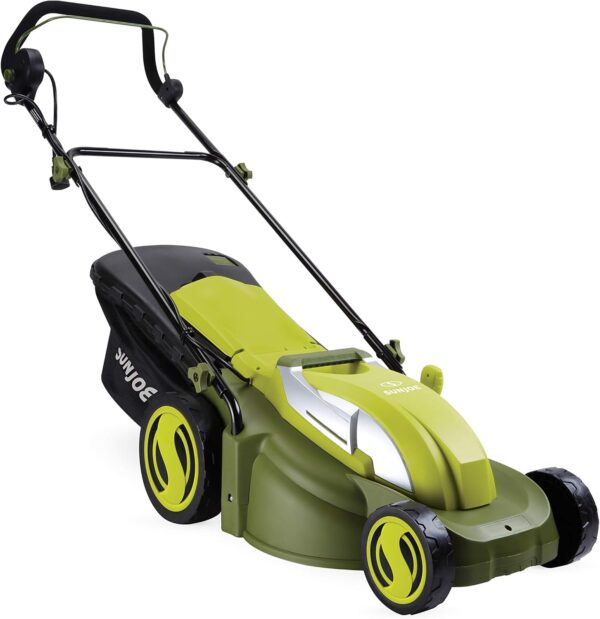 Sun Joe MJ403E 17-Inch 13-Amp Electric Lawn Mower/Mulcher, 7-Position Adjustment, 12-Gallon Detachable Grass Collection Bag, Lightweight, Standard, Green - For Sale - Price - Image 3