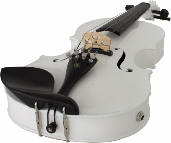 Cecilio 4/4 CVNAE-White Ebony Fitted Acoustic/Electric Violin in Pearl White(Full Size) - For Sale - Price - Image 3