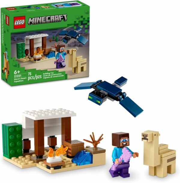 LEGO Minecraft Steve's Desert Expedition Building Toy, Biome with Minecraft House and Action Figures, Minecraft Gift for Independent Play, Gaming Playset for Boys, Girls and Kids Ages 6 and Up, 21251 - For Sale - Price