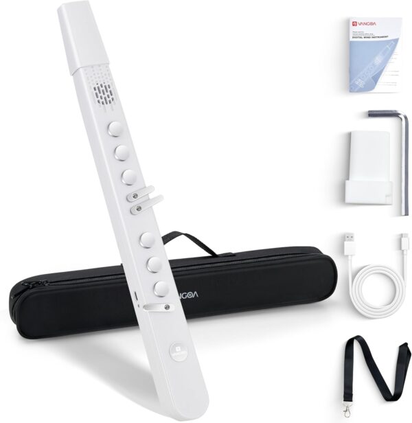 Vangoa MAE-02 Digital Wind Instrument, Professional Electronic Wind Instrument Synthesizer Rechargeable EWI with Wireless MIDI, 3 Fingerings 35 Tones 7 Functions for Beginners Adults Teens, White - For Sale - Price