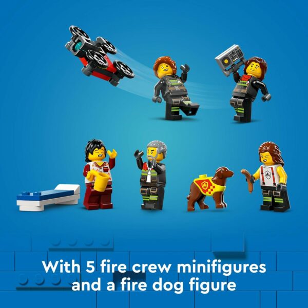 LEGO City Fire Station with Fire Truck Toy - Kids Toy Building Sets with 2 Fire Truck Attachments - Gifts for Boys & Girls Ages 6+ - Pretend Play Set with 5 Minifigures - 60414 - For Sale - Price - Image 6