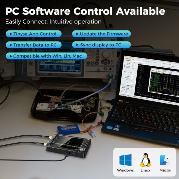 AURSINC 2025 Latest HW V0.5.4 Tinysa Ultra+ ZS407 Spectrum Analyzer, 4.0 Inch 100kHz-7.3GHz Handheld Frequency Analyzer, 2-in-1 Signal Generator 100kHz to 900MHz MF/HF/VHF UHF Input, with 32Gb Card For Sale - Price - Image 5