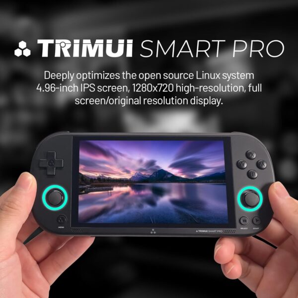 Trimui Smart Pro Retro Game Console 4.96-Inches 720x1280 IPS Screen Built-in 128G TF Card Video Gaming Consoles 5000mAh Lithium Battery Supports Multiple Simulators Casual Game Console(Black) - For Sale - Price - Image 5