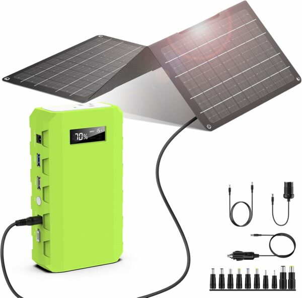 Portable Power Bank with Panel, 24000mAh Portable Power Station with 30W Solar Panel, Lithium Battery Power 110V/88Wh AC, DC, USB QC3.0 for Home Camping Emergency Backup - For Sale - Price