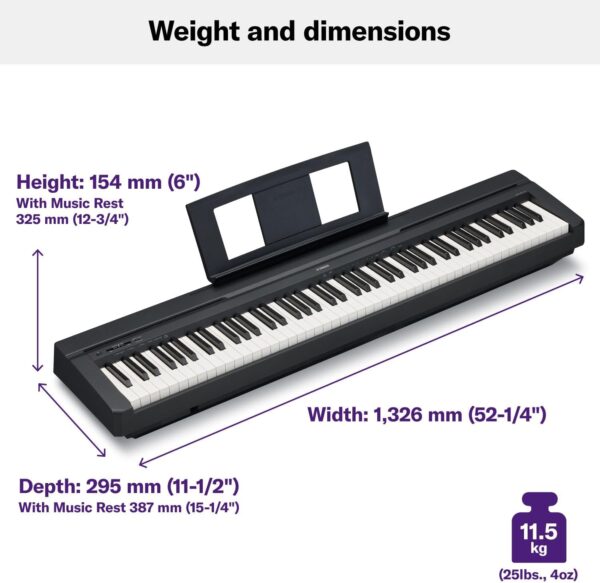 YAMAHA P71 88-Key Weighted Action Digital Piano with Sustain Pedal and Power Supply (Amazon-Exclusive) - For Sale - Price - Image 4