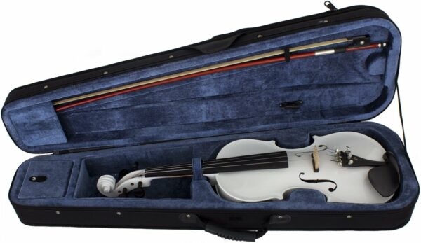 Cecilio 4/4 CVNAE-White Ebony Fitted Acoustic/Electric Violin in Pearl White(Full Size) - For Sale - Price - Image 6