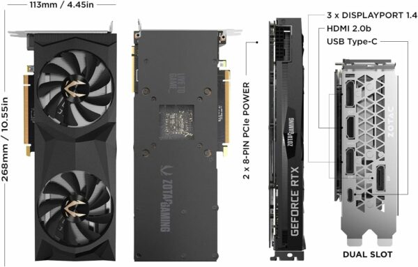 ZOTAC Gaming GeForce RTX 2080 Ti Twin Fan 11GB GDDR6 352-bit Spectra RGB LED/Metal Backplate Graphics Card - ZT-T20810G-10P - For Sale - Price - Image 2