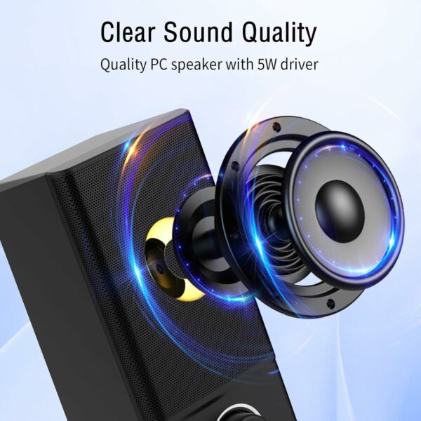 LENRUE A4 Solo Computer Speakers for Desktop, Laptop,PC Speaker, USB for Power and Audio, Basic Clear Sound,Support to Connect 3.5 mm Headphone and Microphone, Plug-n-Play - For Sale - Price - Image 2