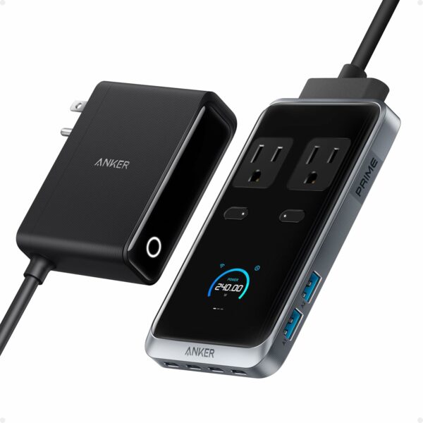 Anker Prime Charging Station, 240W 8-in-1 USB C Power Strip, 5 ft Detachable Extension Cord, 2 AC, 4 USB C, 2 USB A, for iPhone 15/14, Desktop Accessory for MacBook, Home, Office (Not for Travel) - For Sale - Price