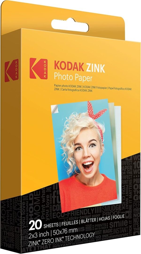 KODAK Printomatic Full-Color Instant Print Digital Camera Colorful Photos On Zink 2x3" Sticky-Back Photo Paper 5MP Gift Bundle: Case + Zink 2x3" 20pk + Album + Stickers + Frames + Markers - Pink - For Sale - Price - Image 3