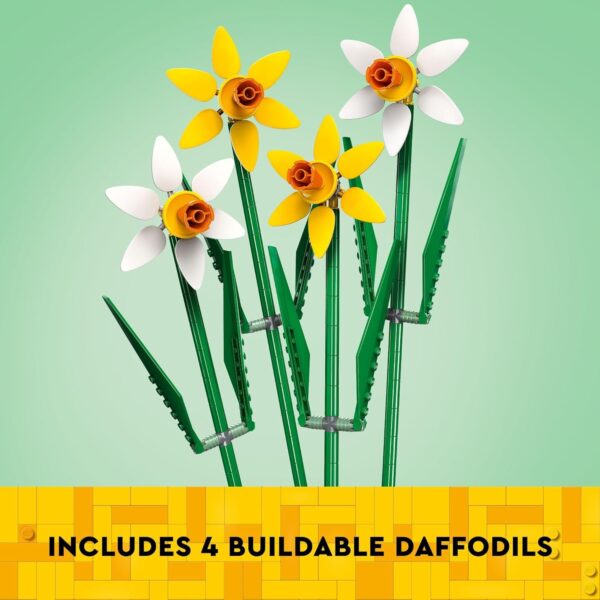 LEGO Daffodils - Building Toy for Kids, Girls and Boys, Ages 8+ - Artificial Daffodil for Home Decor and Display - Gift for Her and Him - 40747 - For Sale - Price - Image 3