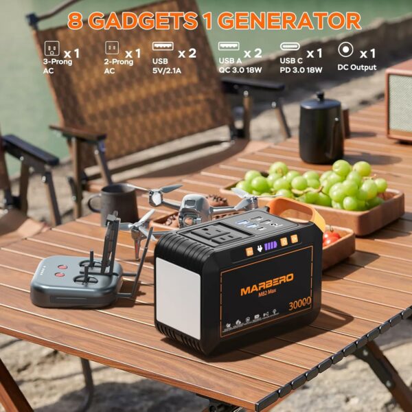 MARBERO Solar Generator 111Wh Portable Power Station with Solar Panel 30W Included Solar Power Bank with AC Outlet 120W Surge for Home Outages Camping Outdoor Adventure Emergency - For Sale - Price - Image 3