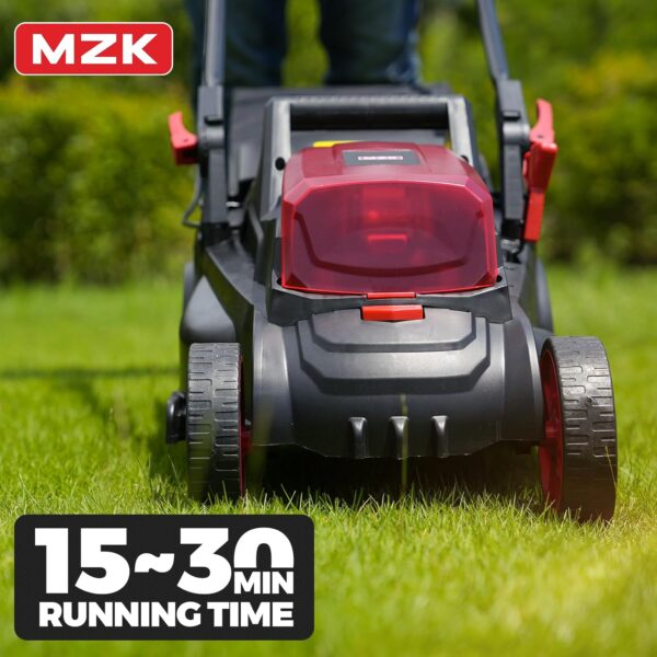 MZK 20V 13”Cordless Electric Lawn Mower,with 4-Position Height Adjustment,Compact and Lightweight Push Battery Powered Lawn Mower (2 * 4AH Batteries & Fast Charger Included) - For Sale - Price - Image 3