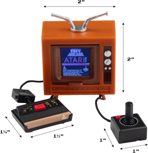 Tiny Arcade Atari 2600 3.5" Mini Retro Game - Playable Console & TV w/ Real Gameplay & Sound-10 Classic Video Games: Pac-Man, Breakout, &More(Ages 8+) - For Sale - Price - Image 5