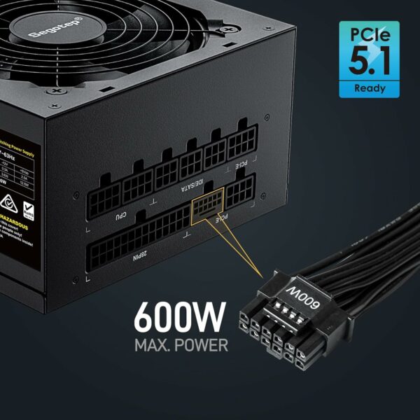 Segotep GM850 Power Supply 850W, PCIe 5.1 & ATX 3.1 Full Modular 80 Plus Gold Certified Gaming PSU for NVIDIA RTX 20/30/40/50 Series and AMD Graphics Cards - For Sale - Price - Image 6