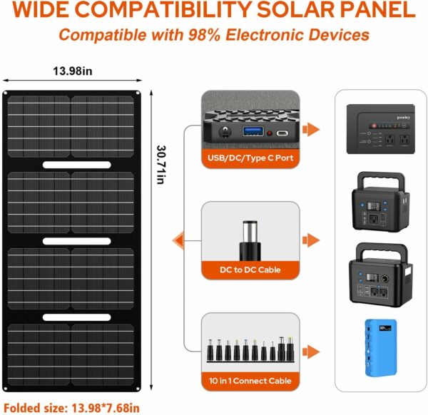 powkey 200W Portable Power Station with Solar Panel, 40W Foldable Solar Panel with 146Wh AC Power Bank, High Eifficiency Waterproof Solar Panel Kit with Battery Bank for Outdoor Camping Home Backup - For Sale - Price - Image 5