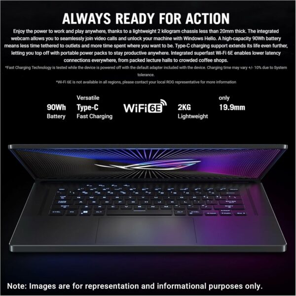 ASUS ROG Zephyrus G16 Gaming Laptop, Intel i7-13620H, 48 GB DDR4 RAM, 2 TB PCle SSD, 16" FullHD (1920x1080), Nvidia G-Force RTX 4070, W11 Pro - For Sale - Price - Image 3