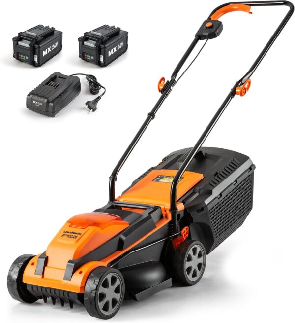 LawnMaster CLM2413A Cordless 13-Inch Lawn Mower 24V Max with 2X4.0Ah Battery and a Charger - For Sale - Price