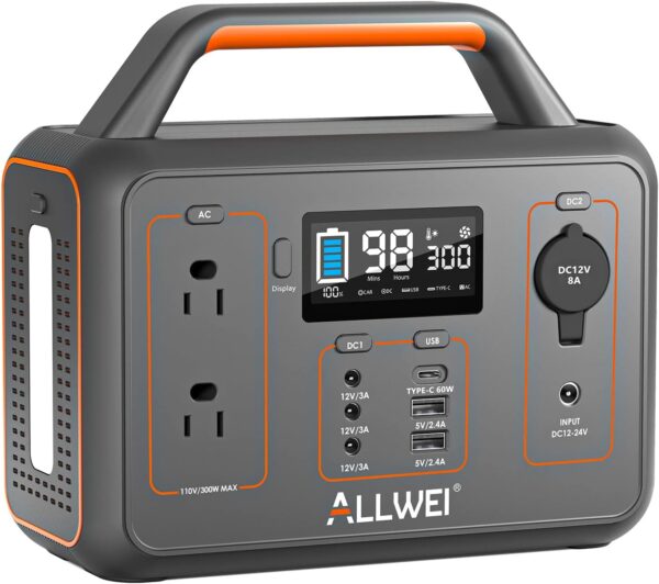 ALLWEI Portable Power Station 300W(Surge 600W), 280Wh Solar Generator with 120V AC Outlet, 78000mAh Backup Lithium Battery Generator for CPAP Outdoor RV Camping Emergency Home Use For Sale - Price