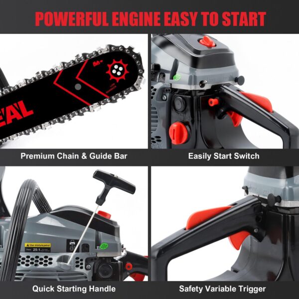 Gas Chainsaws 20 Inch 62CC Gas Powered Chainsaw 3.4HP 2 Stroke Engine Gas Power Chain Saw for Cutting Wood Outdoor Garden Farm Home - For Sale - Price - Image 4