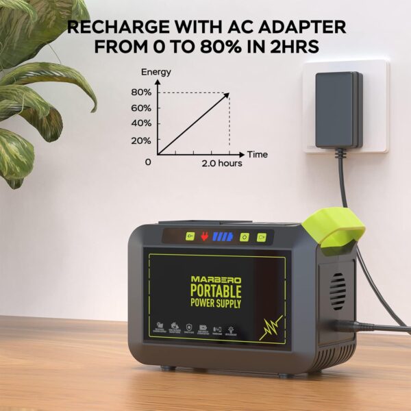 MARBERO Portable Power Station 88Wh Camping Lithium Battery Solar Generator Fast Charging with AC Outlet 120W Peak Power Bank(Solar Panel Optional) for Home Backup Outdoor Emergency RV Van Hunting - For Sale - Price - Image 5