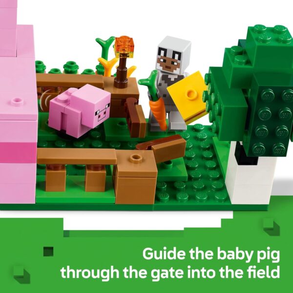 LEGO Minecraft The Baby Pig House Toy Figures and Playset - Building Minecraft Toy for Kids, Boys and Girls, Ages 7+ - with 2 Minifigures for Pretend Play - Gift Idea for Birthdays - 21268 - For Sale - Price - Image 4