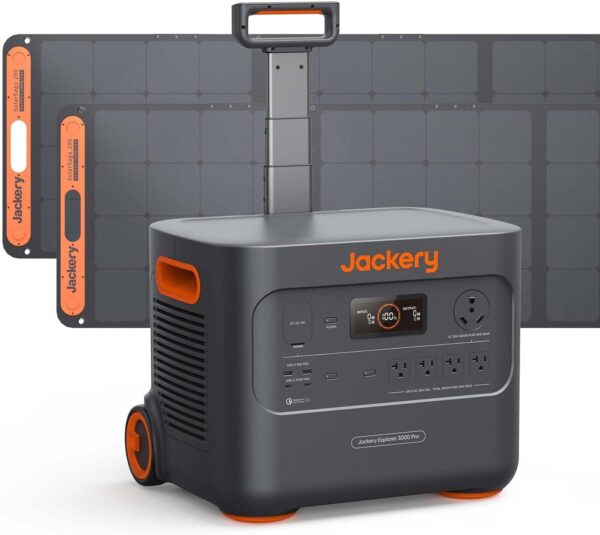 Jackery Solar Generator 3000 PRO 400W, 3024Wh Power Station with 2x200W Solar Panels, Fast Charging in 2.4 Hours, Intelligent BMS, 2xPD 100W Ports for RV Outdoor Camping & Power Outages Black, Orange For Sale - Price