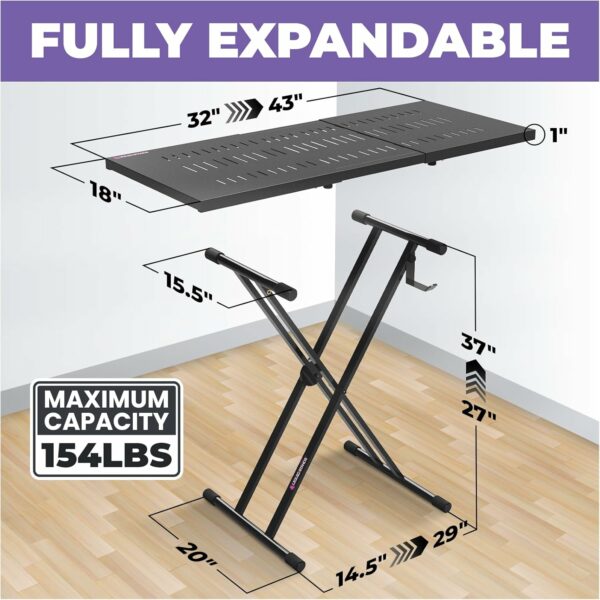 Liquid Stands Expandable DJ Table Stand Portable Audio Mixer Stand - DJ Stand for Laptop & Controller - Midi Keyboard Stand & Synth Stand - DJ Booth Portable X Style Keyboard Stand & Tabletop DJ Desk - For Sale - Price - Image 2